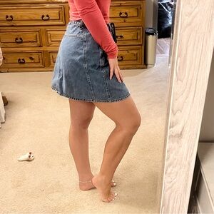 North Crest Tie-Waist Jean Skirt